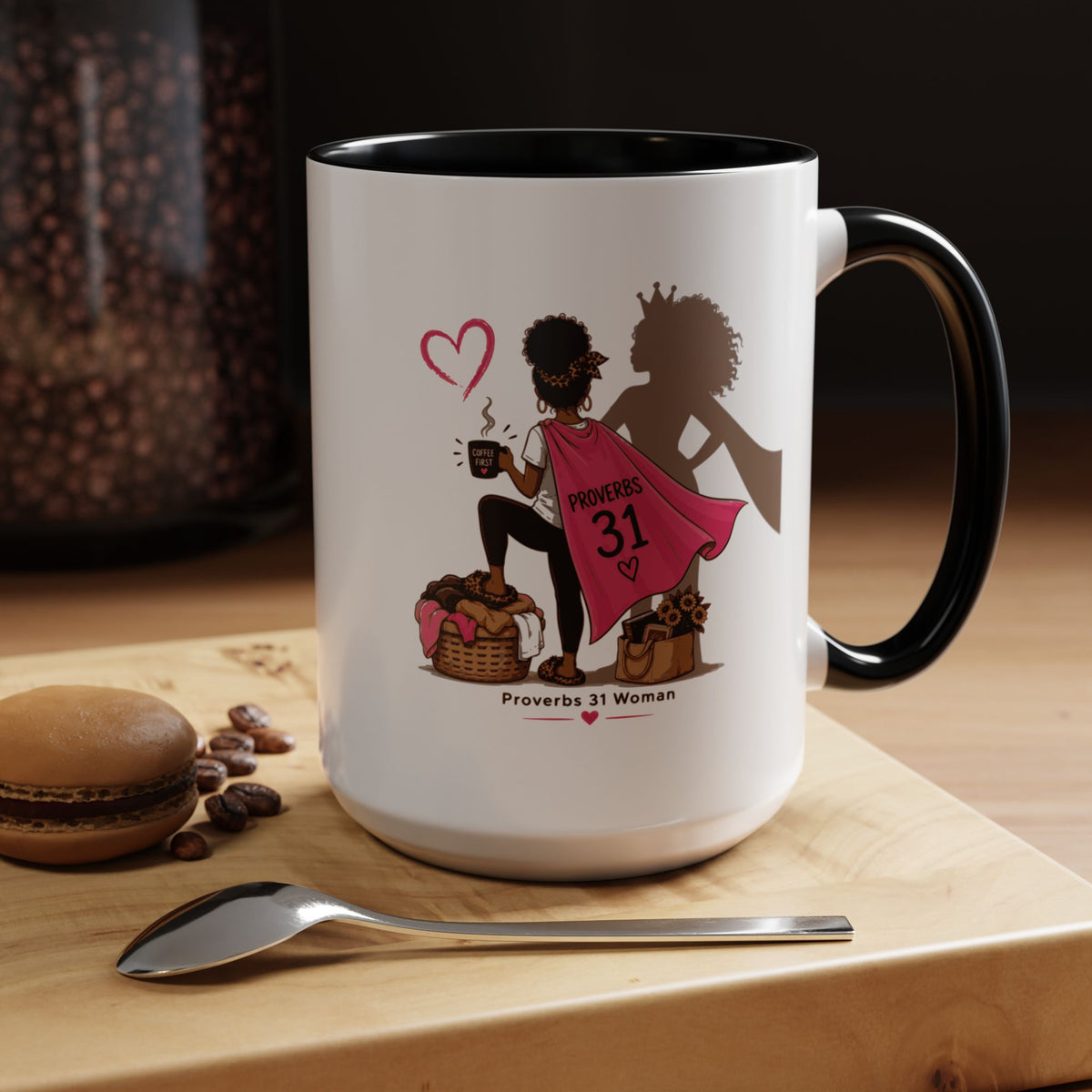Proverbs 31 Woman Coffee Mug – Inspirational Accent Mug and Gift - Black (11/15oz)