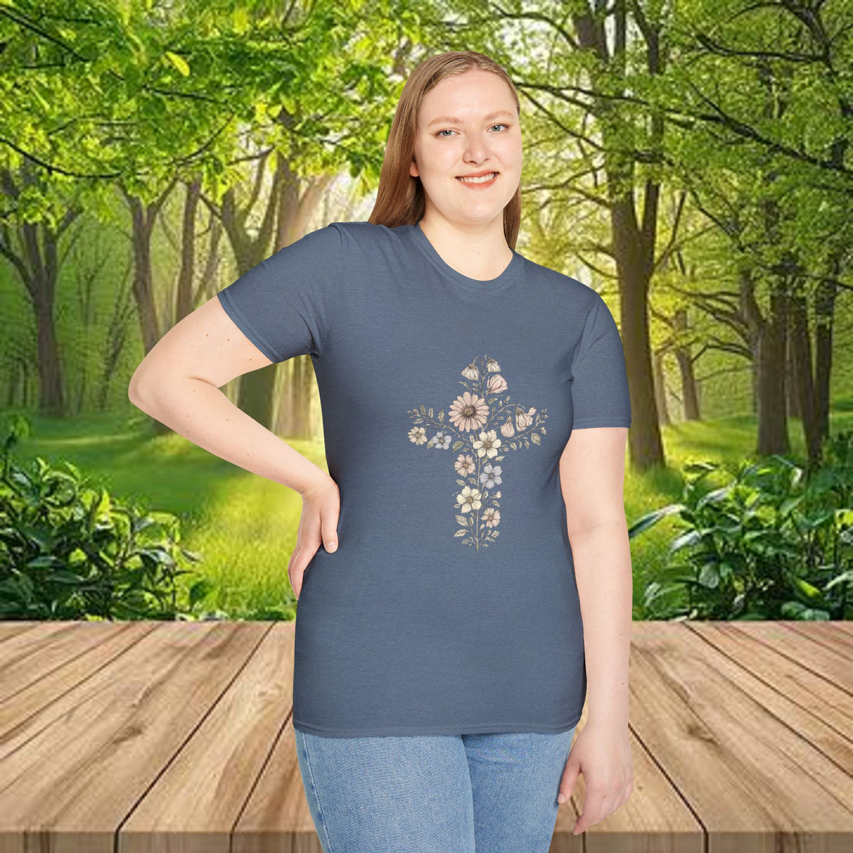 Floral Cross Bouquet Women's Tee