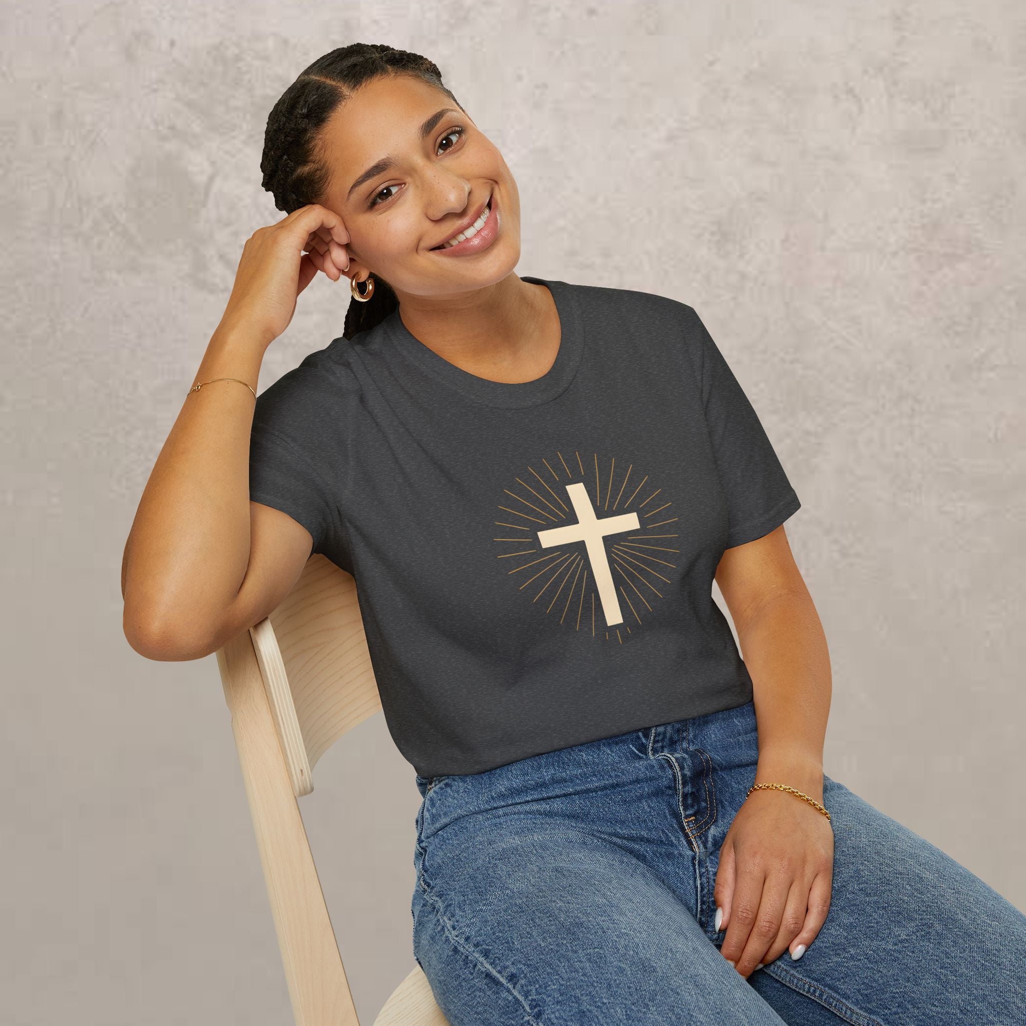 Radiant Gold Cross T-Shirt