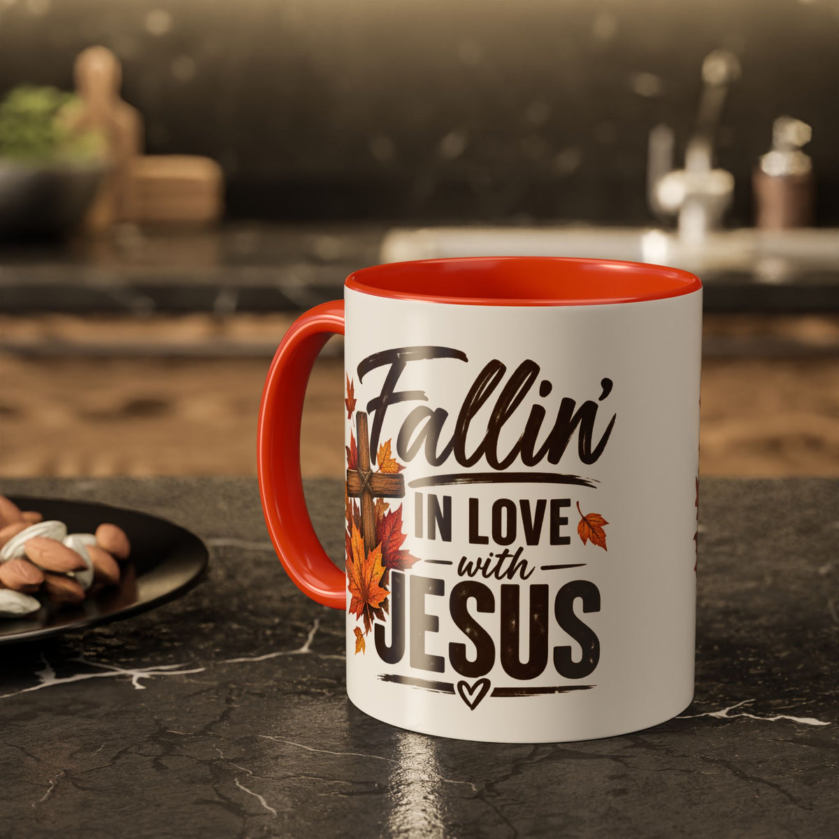 Fallin' in Love with Jesus - Autumn Faith Coffee Mug (11oz/15oz)