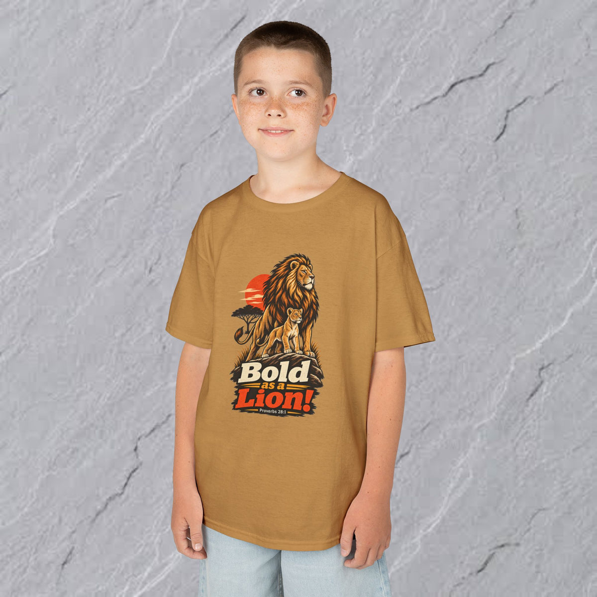 Kids  - Bold as a Lion Graphic Tee - Proverbs 28:1