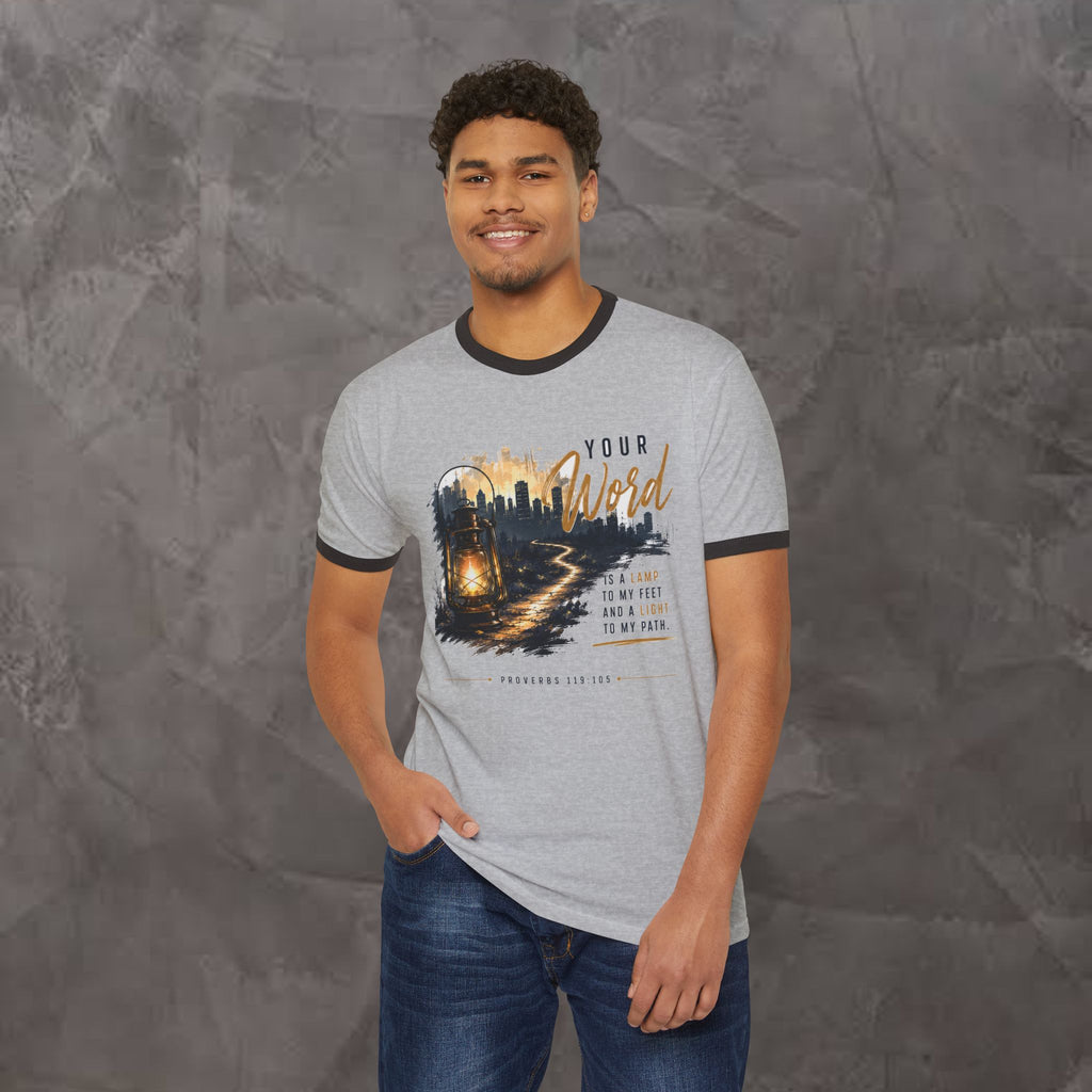 Your Word is a Lamp Skyline - Christian Ringer T-Shirt