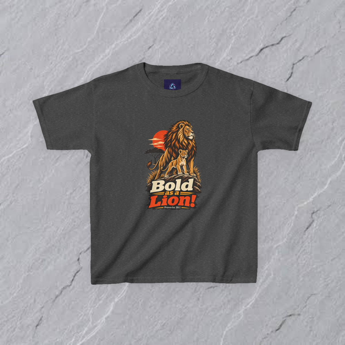 Kids  - Bold as a Lion Graphic Tee - Proverbs 28:1