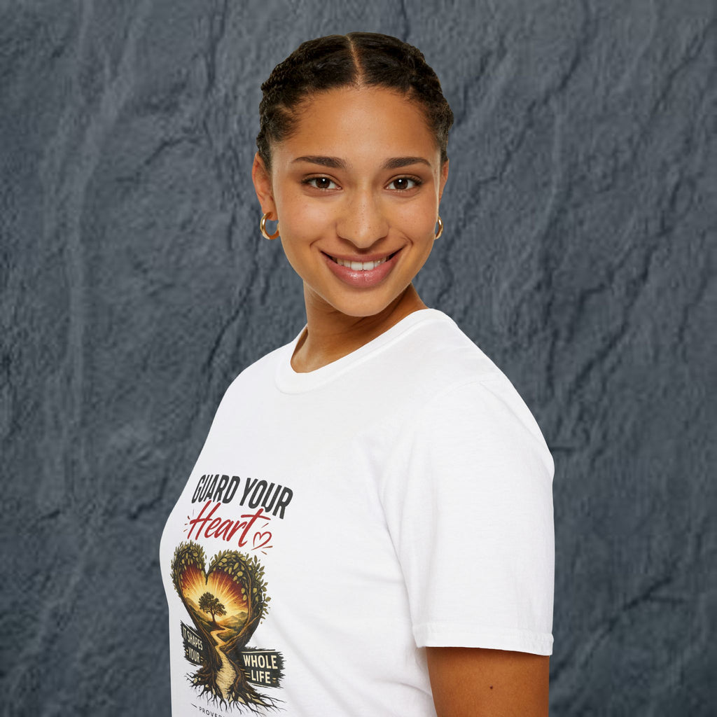 Guard Your Heart T-Shirt — Inspirational Heart & Tree Design