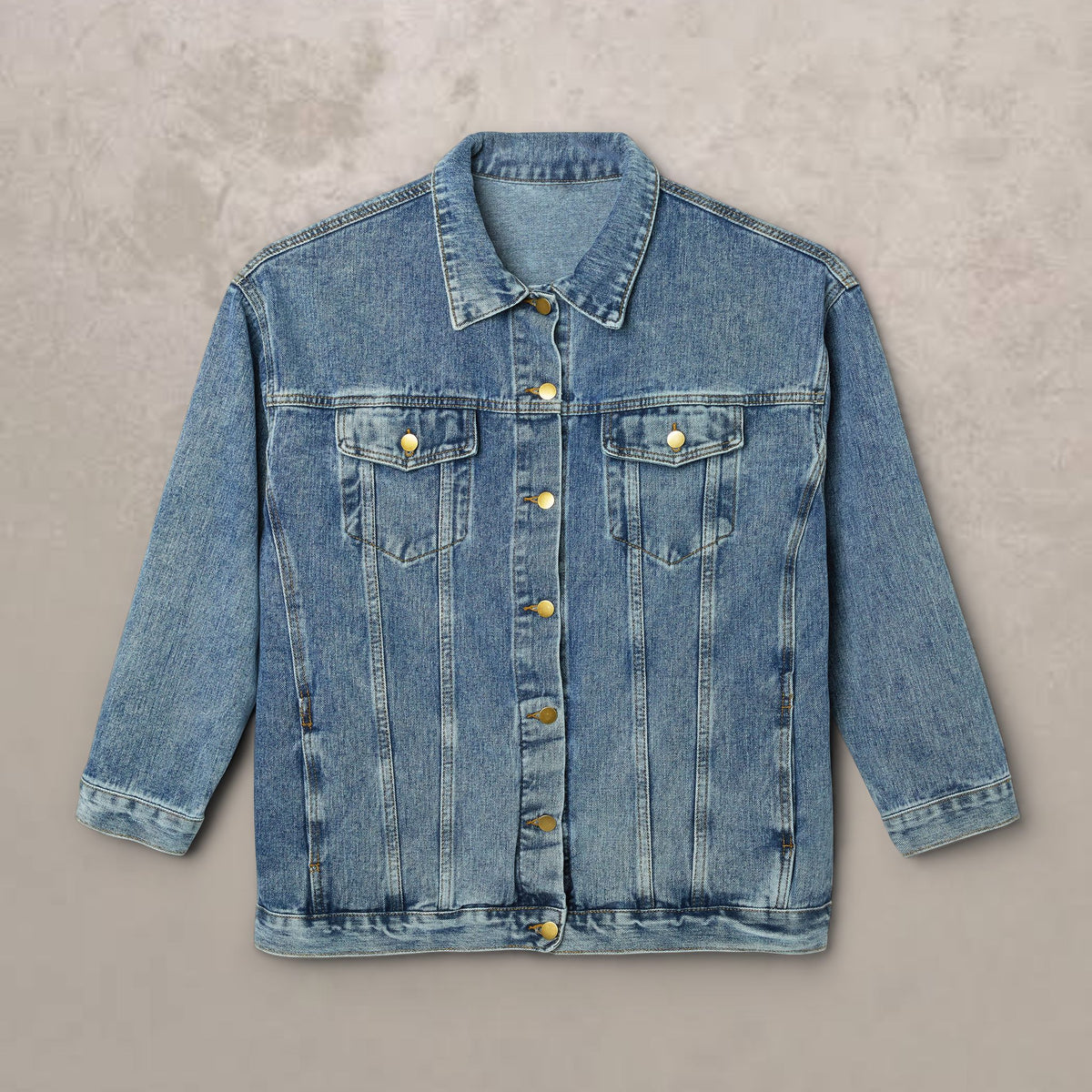 Women's Denim Jacket – 'Jesus - I Will Follow...' Faith Graphic Back Logo, Christian Spiritual Jacket