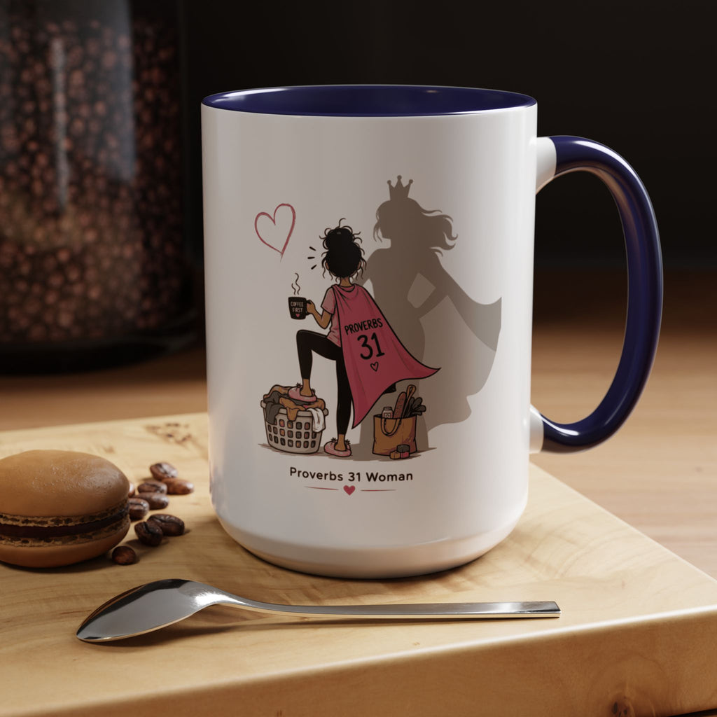 Proverbs 31 Woman Coffee Mug – Inspirational Accent Mug and Gift - Brunette (11/15oz)