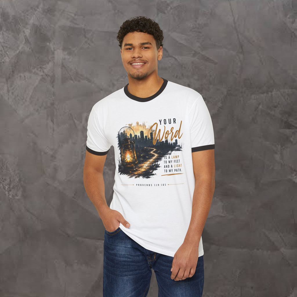 Your Word is a Lamp Skyline - Christian Ringer T-Shirt