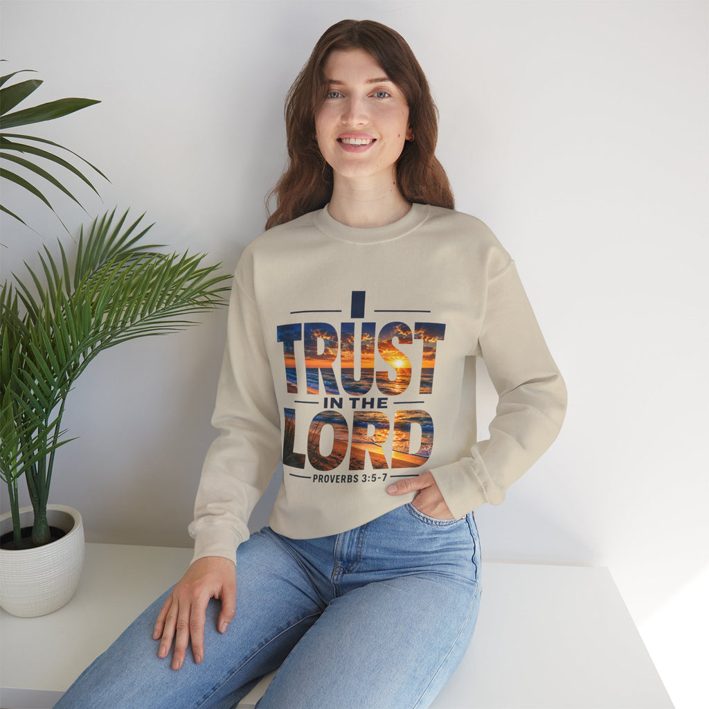 I Trust In The Lord - Ocean T‑Shirt — Proverbs 3:5 Christian Sweatshirt