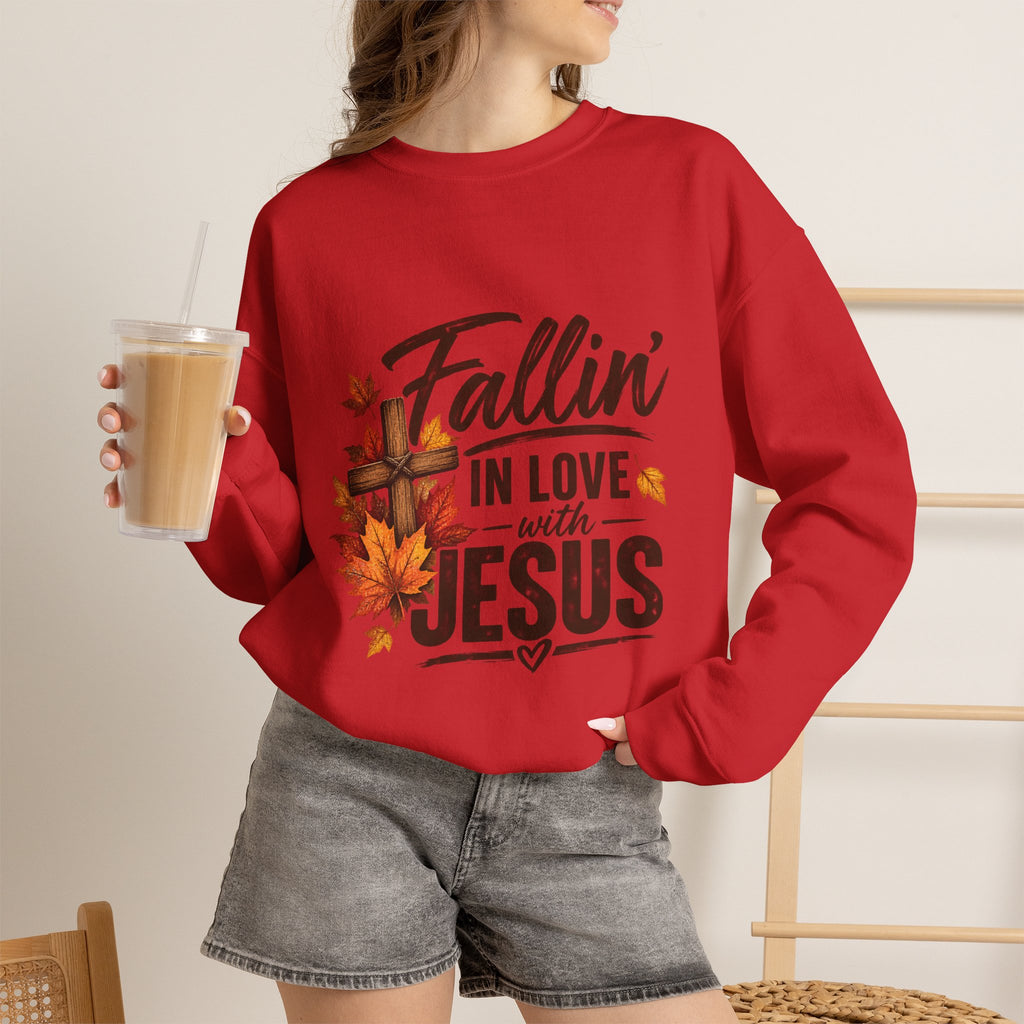 Fallin' In Love With Jesus - Crewneck Sweatshirt — Autumn Pullover