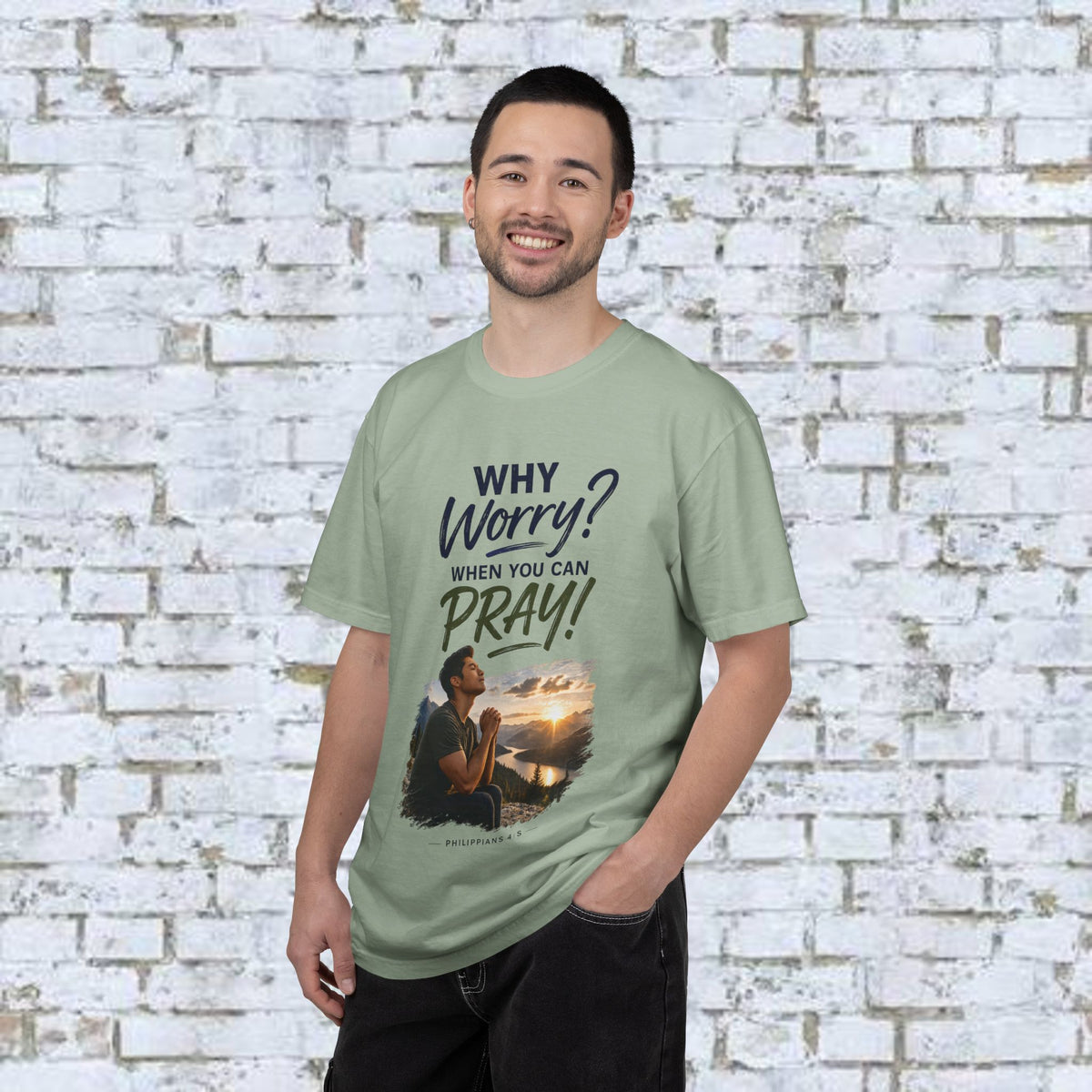 Why Worry - Pray - Men's Tee — Asian Man
