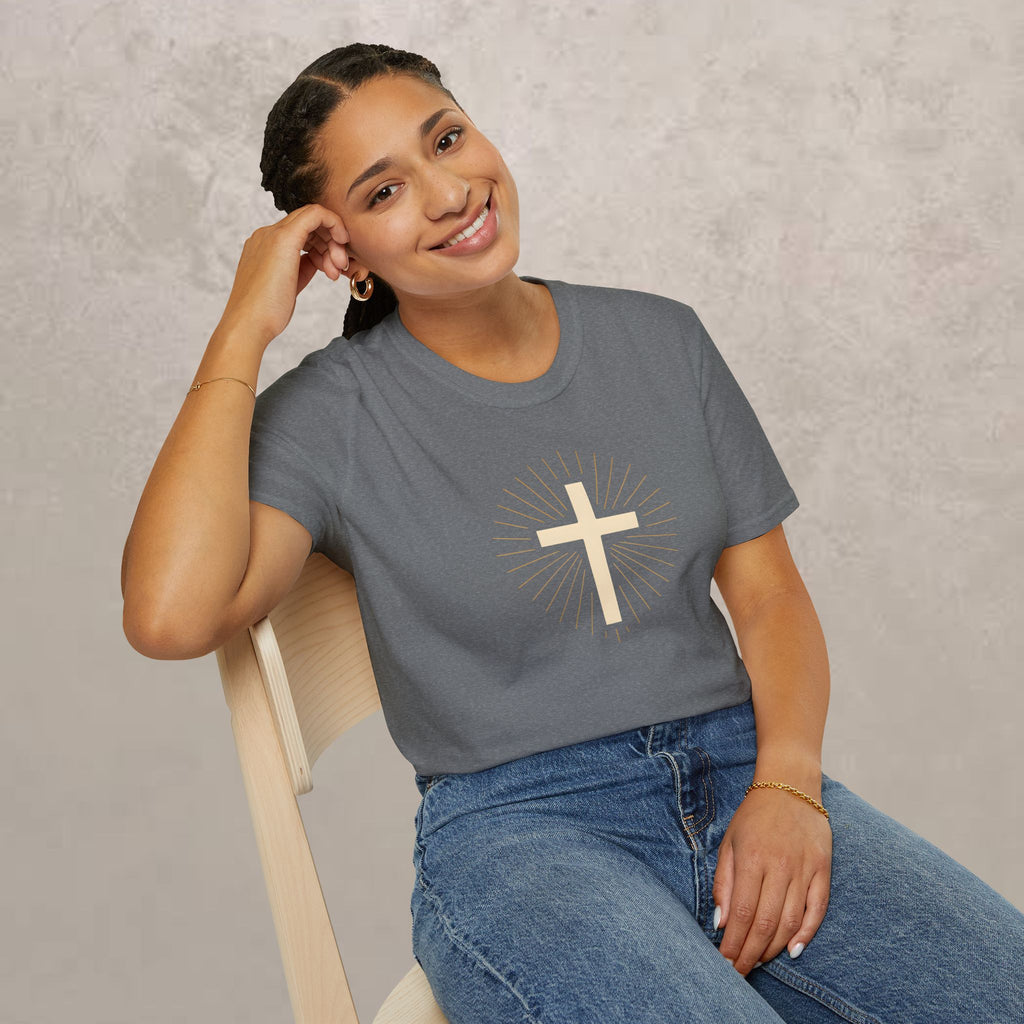 Radiant Gold Cross T-Shirt