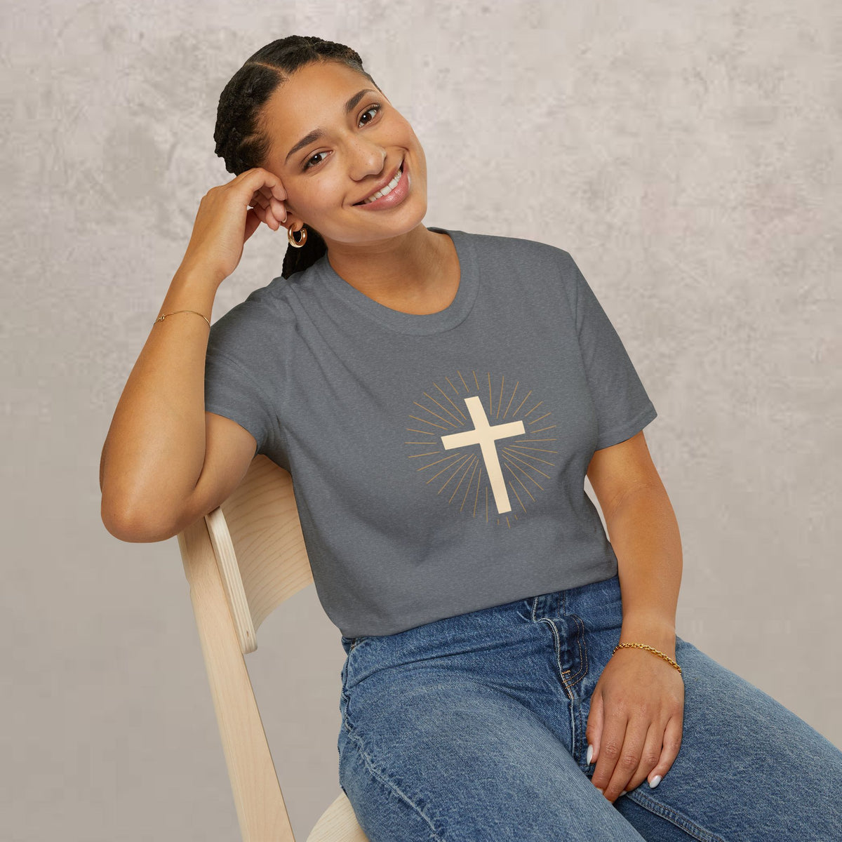 Radiant Gold Cross T-Shirt