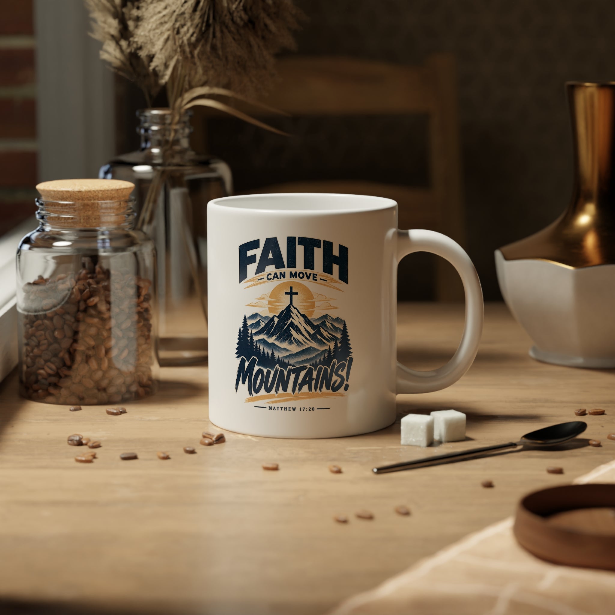 20oz Jumbo Mug – Faith Can Move Mountains Coffee Cup