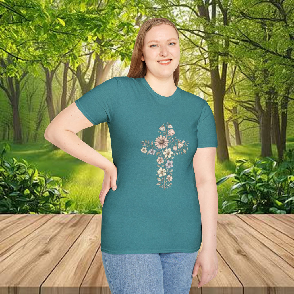 Floral Cross Bouquet Women's Tee
