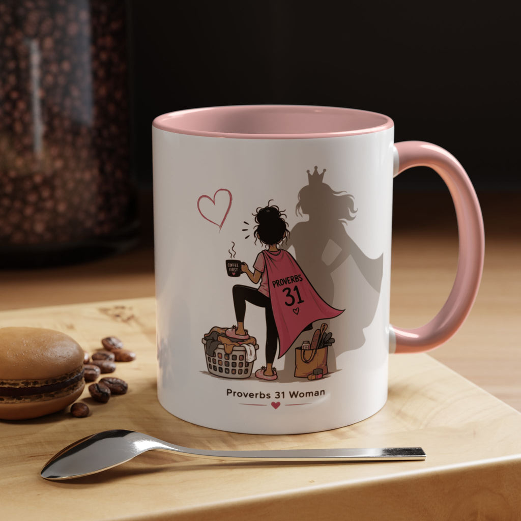 Proverbs 31 Woman Coffee Mug – Inspirational Accent Mug and Gift - Brunette (11/15oz)
