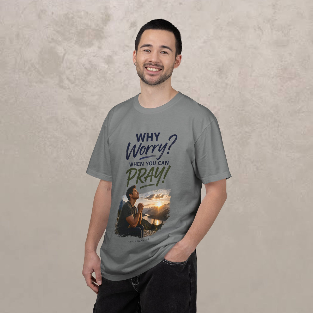 Why Worry - Pray - Men's Tee — Asian Men's Christian Inspirational T-Shirt