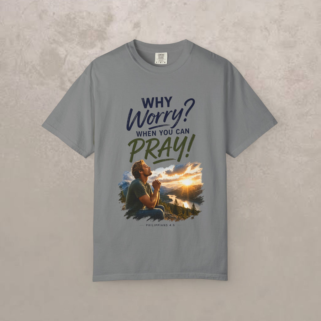 Why Worry - Pray - Men's Tee — Blonde Man