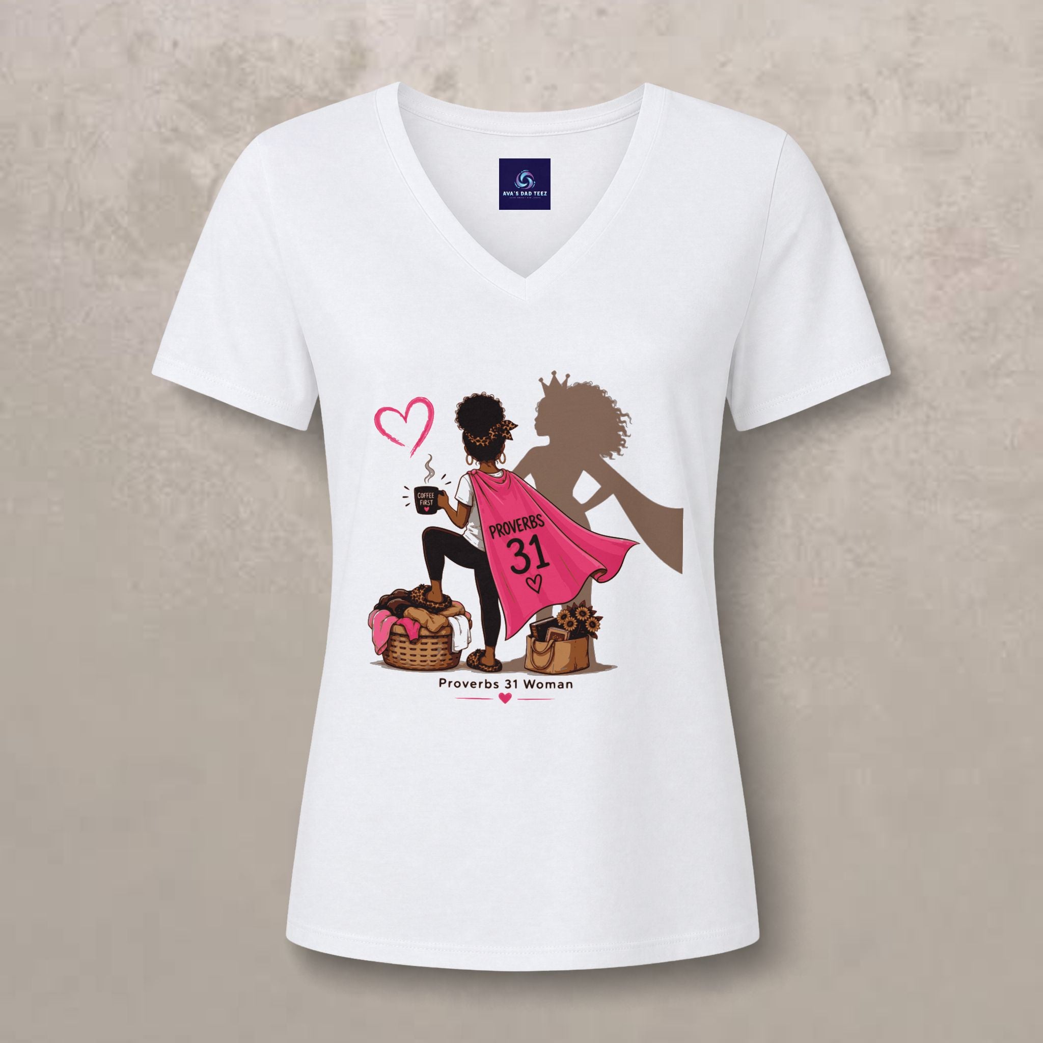 Proverbs 31 Women - Black - V-Neck Graphic Tee