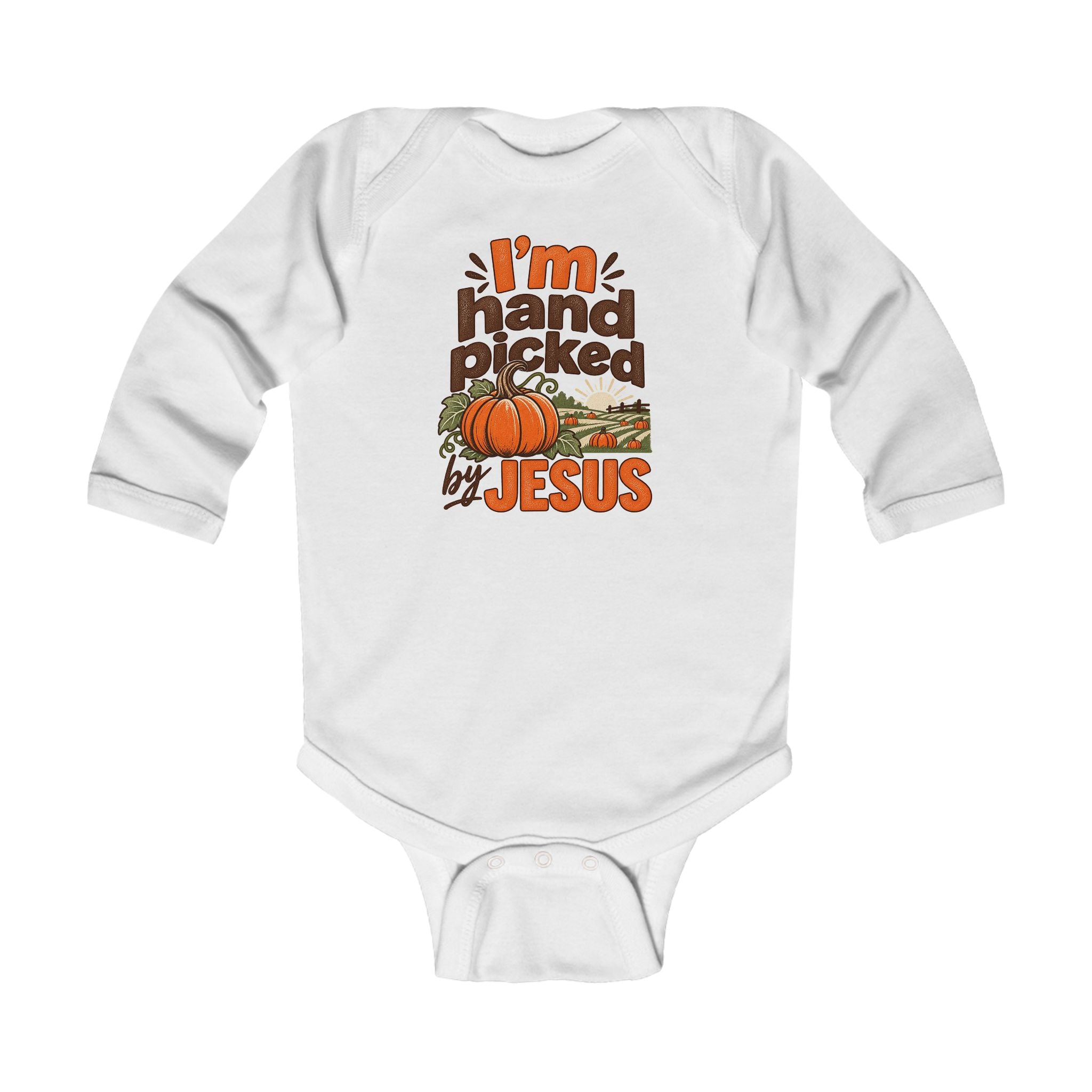 Infant - I'm Hand Picked by Jesus - Fall Pumpkin Onesie/ Bodysuit