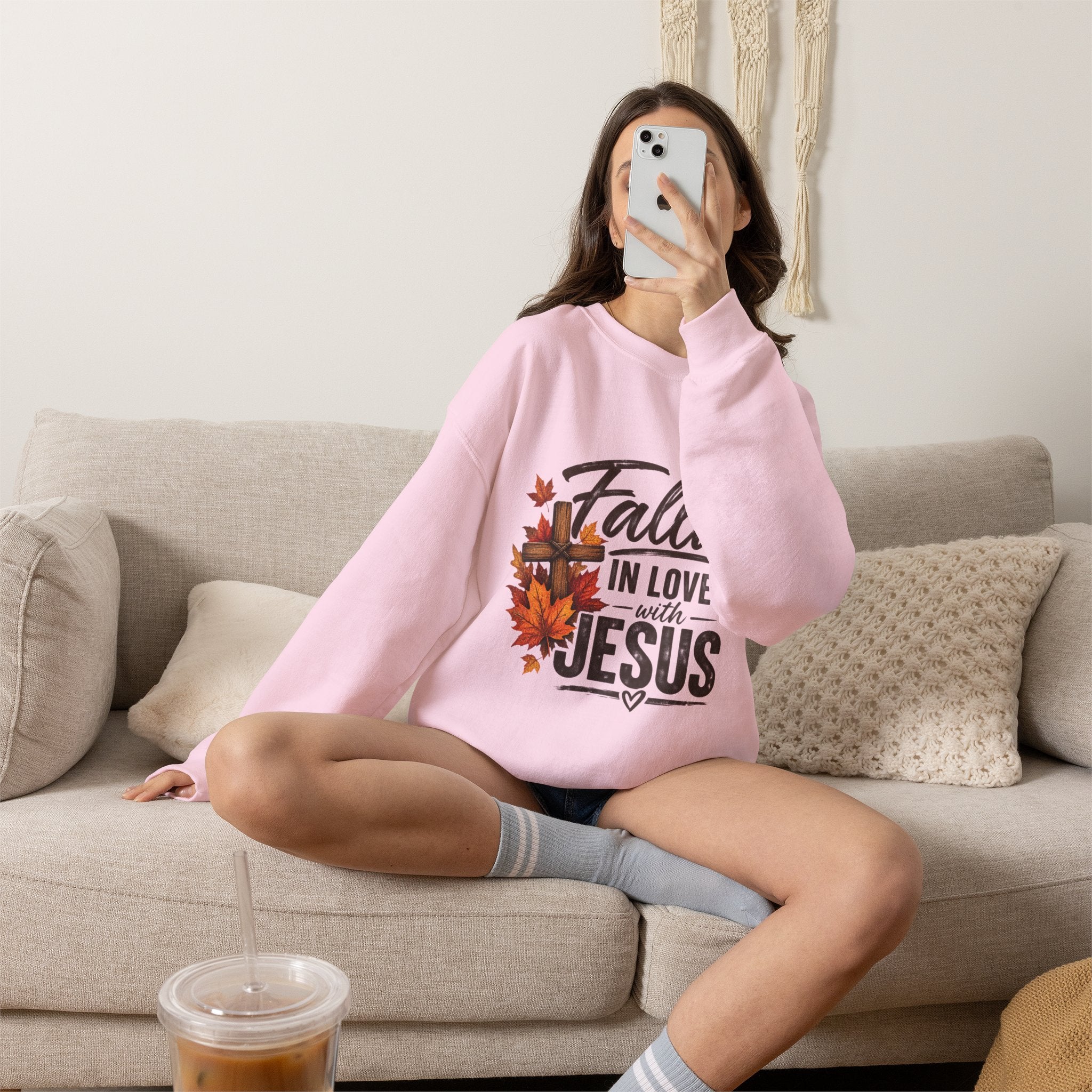 Fallin' In Love With Jesus - Crewneck Sweatshirt — Autumn Pullover