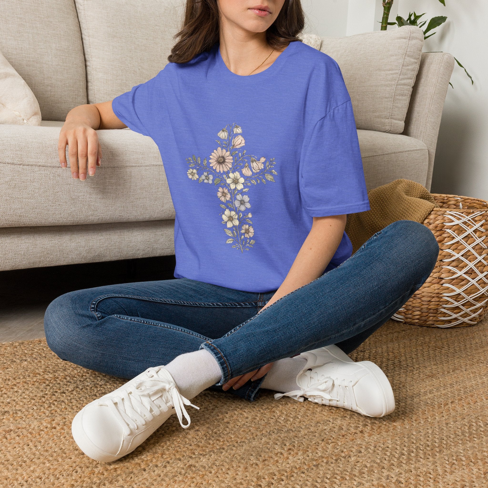 Floral Cross Bouquet Women's Tee