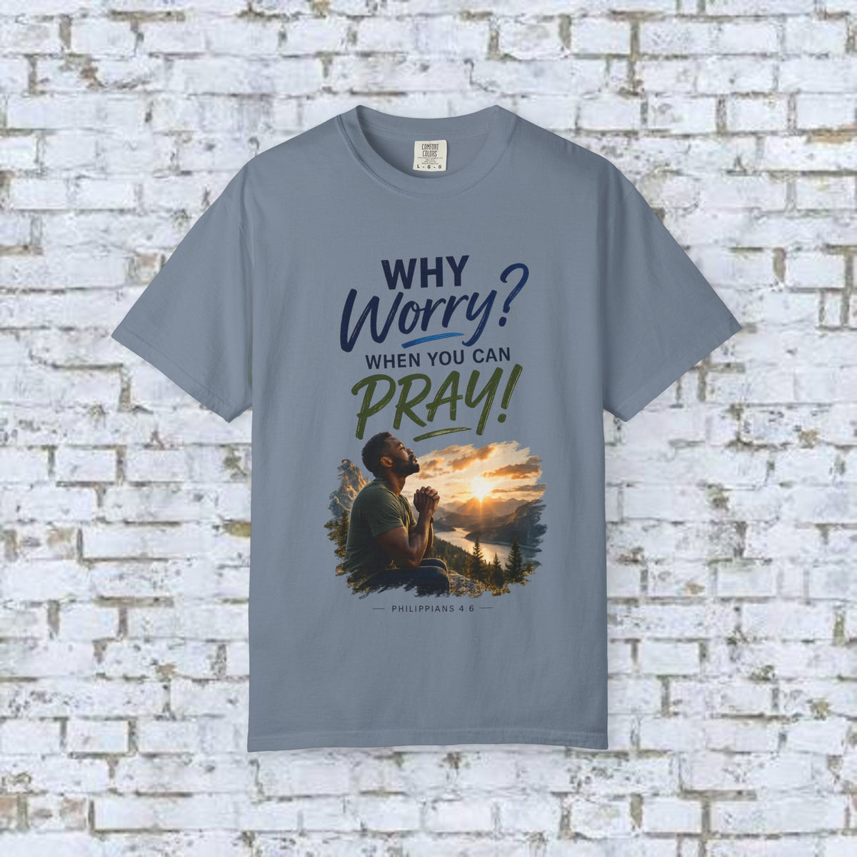 Why Worry - Pray - Men's Tee — Black Man