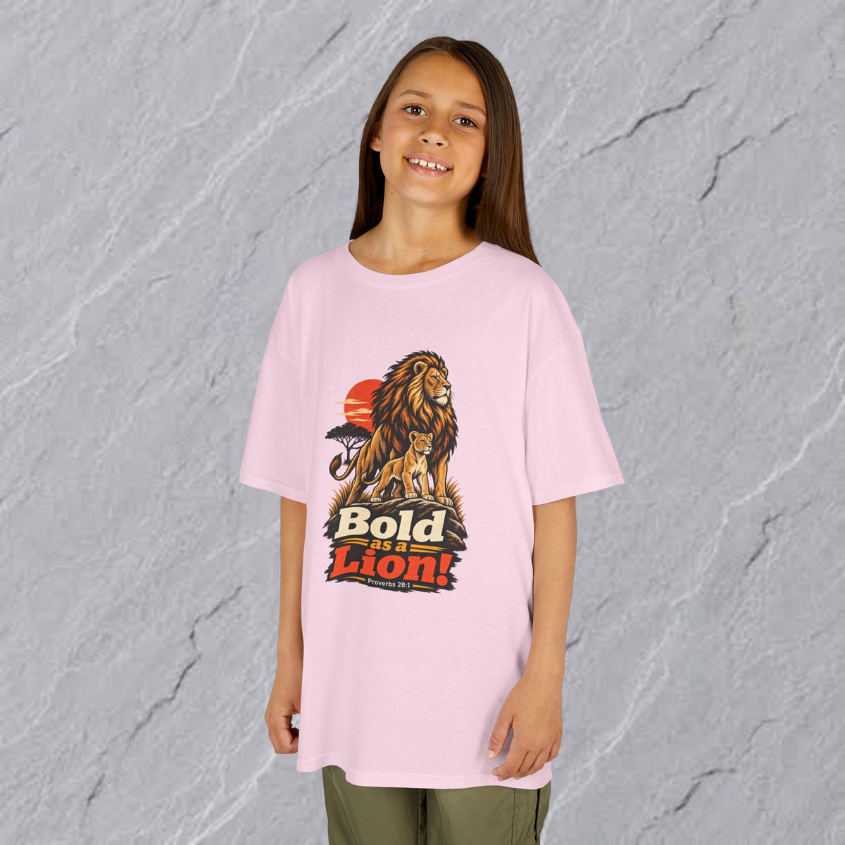 Kids  - Bold as a Lion Graphic Tee - Proverbs 28:1