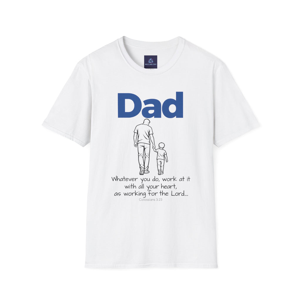 Dad - Whatever You Do, Do it As Unto the Lord V-Neck Tee — Graphic Casual Everyday Shirt for Fathers