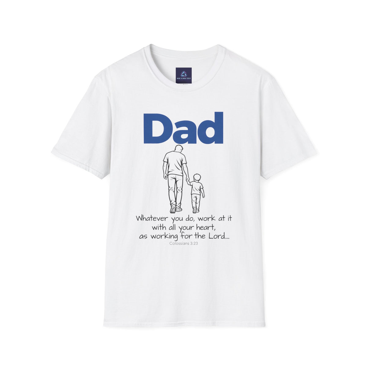 Dad - Whatever You Do, Do it As Unto the Lord V-Neck Tee — Graphic Casual Everyday Shirt for Fathers