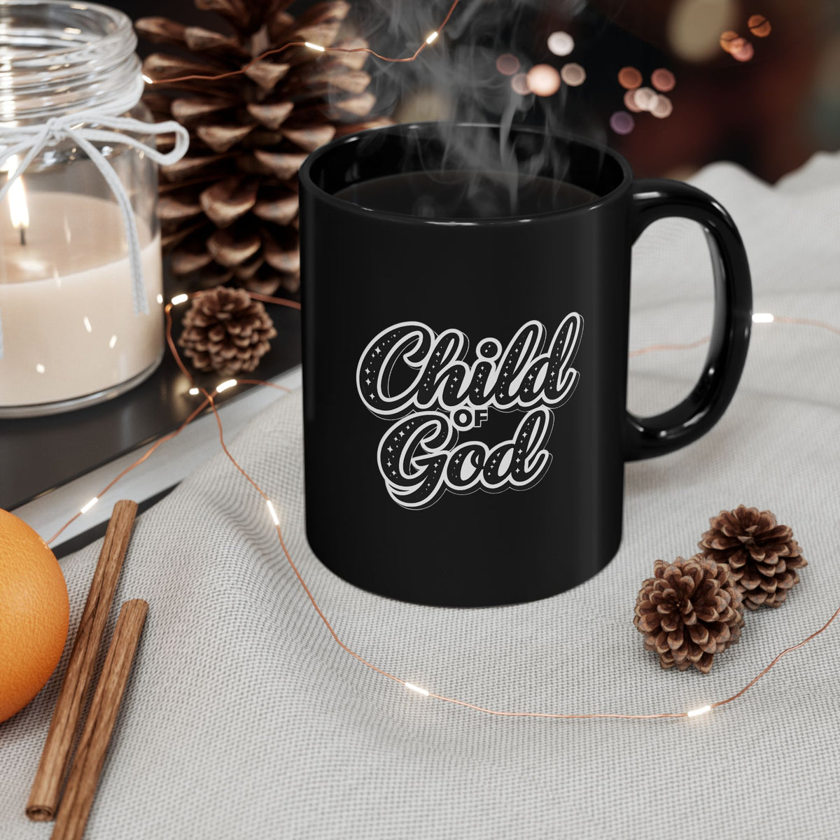 Child of God - Christian Faith Black Coffee Mug (11oz/15oz)
