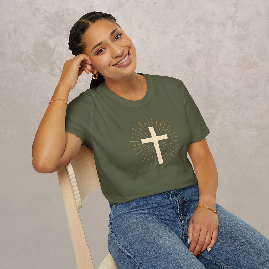 Radiant Gold Cross T-Shirt