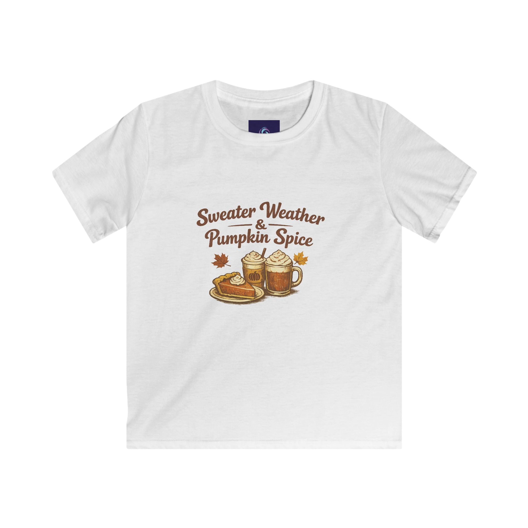 Kids — "Sweater Weather & Pumpkin Spice" Autumn Graphic Tee