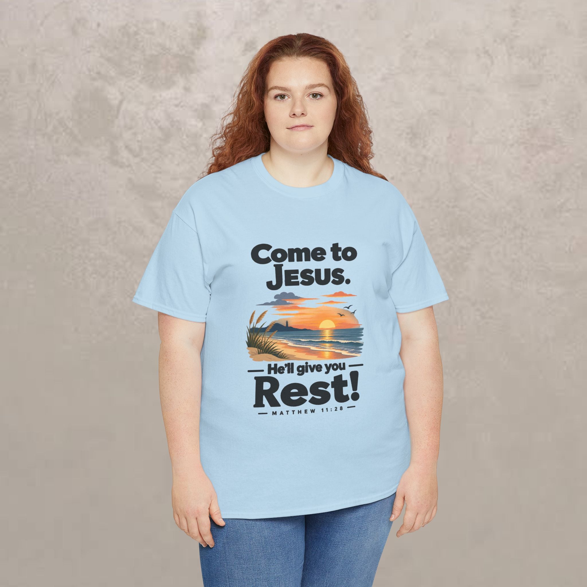 Come to Jesus, He'll Give You Rest — Christian Faith Graphic Unisex Tee