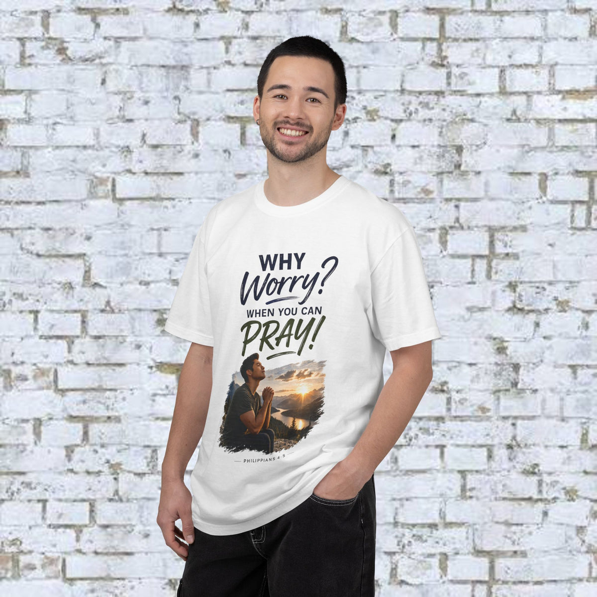 Why Worry - Pray - Men's Tee — Asian Man