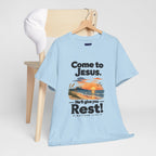 Come to Jesus, He'll Give You Rest — Christian Faith Graphic Unisex Tee