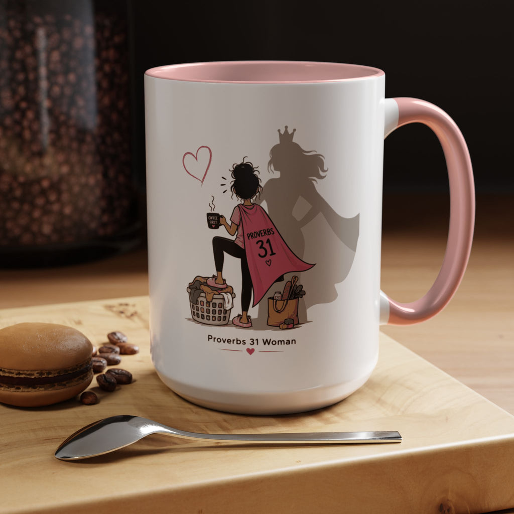 Proverbs 31 Woman Coffee Mug – Inspirational Accent Mug and Gift - Brunette (11/15oz)