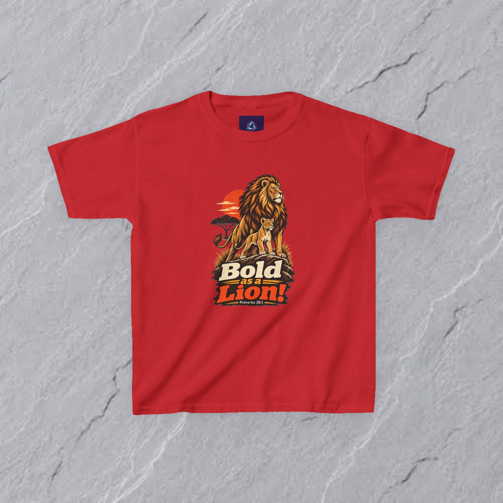 Kids  - Bold as a Lion Graphic Tee - Proverbs 28:1