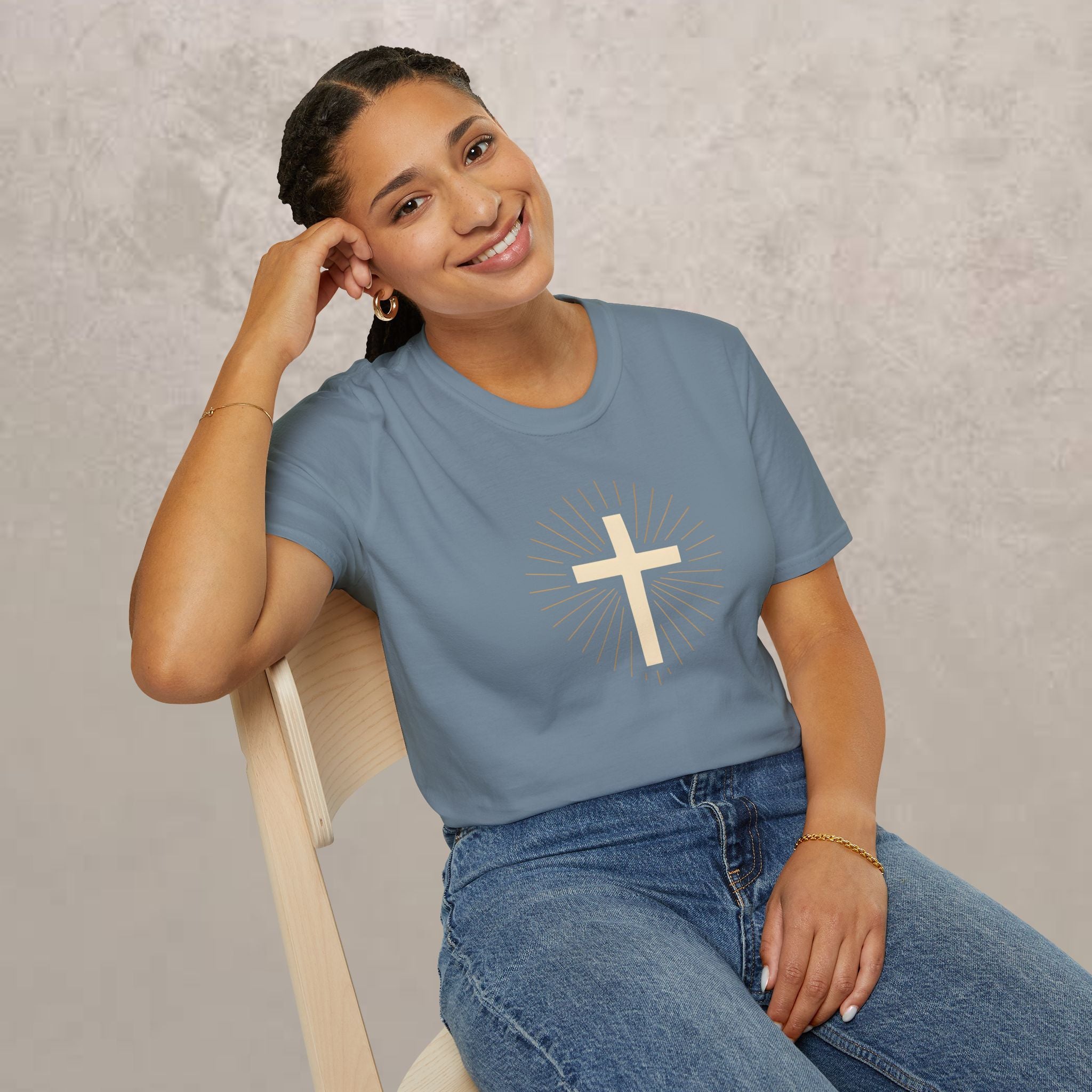 Radiant Gold Cross T-Shirt