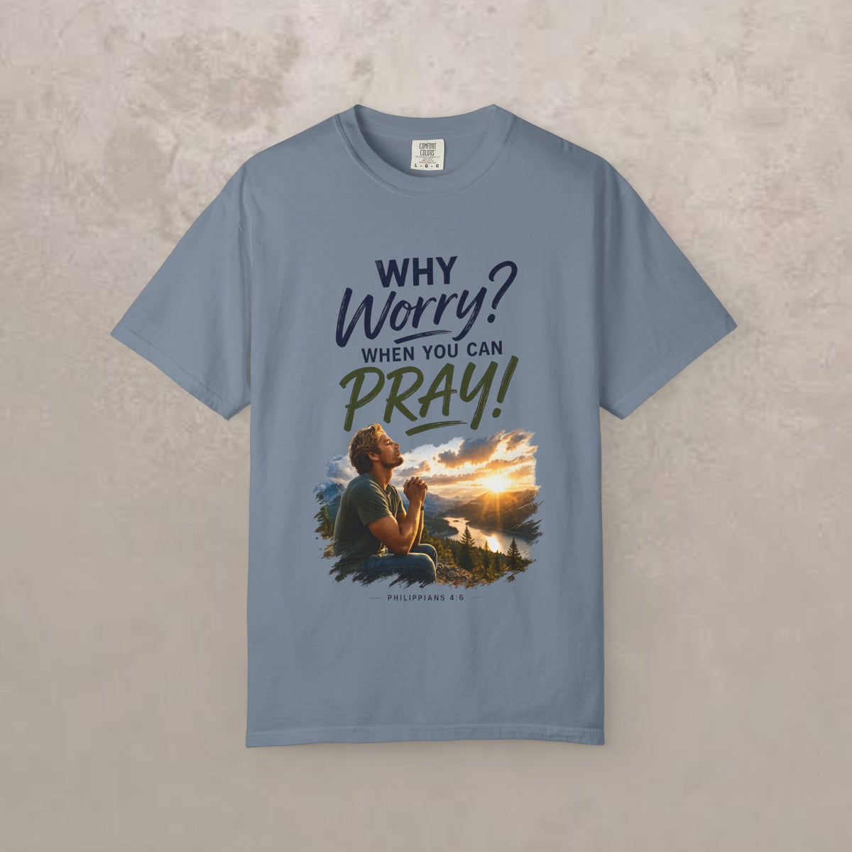 Why Worry - Pray - Men's Tee — Blonde Man