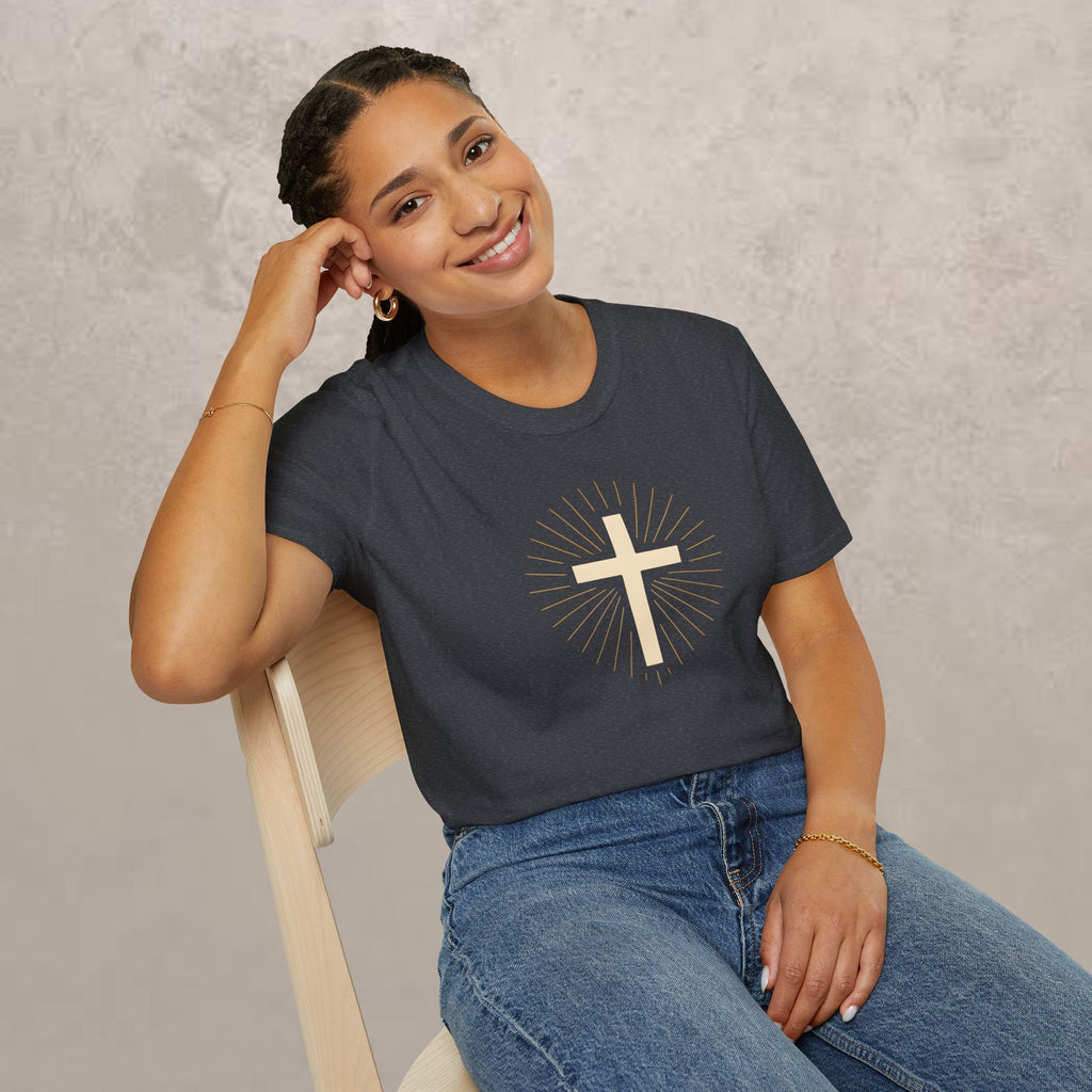 Radiant Gold Cross T-Shirt