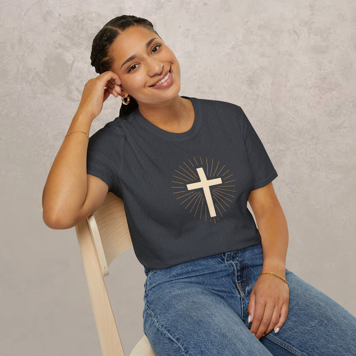 Radiant Gold Cross T-Shirt