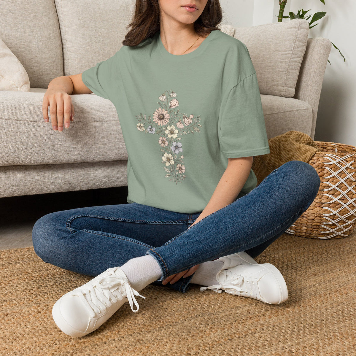 Floral Cross Bouquet Women's Tee