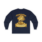 Christ Is King - Lamb Graphic Long Sleeve Tee - Christian Worship Shirt