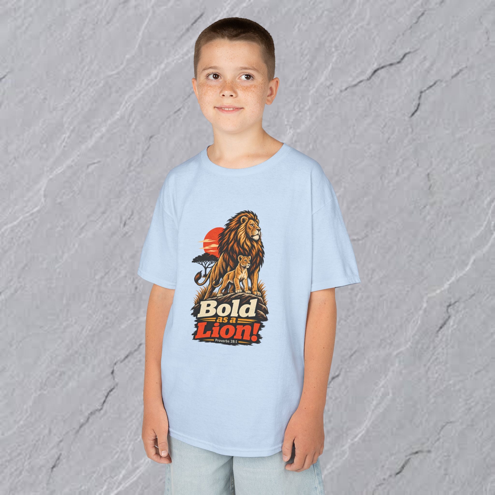 Kids  - Bold as a Lion Graphic Tee - Proverbs 28:1