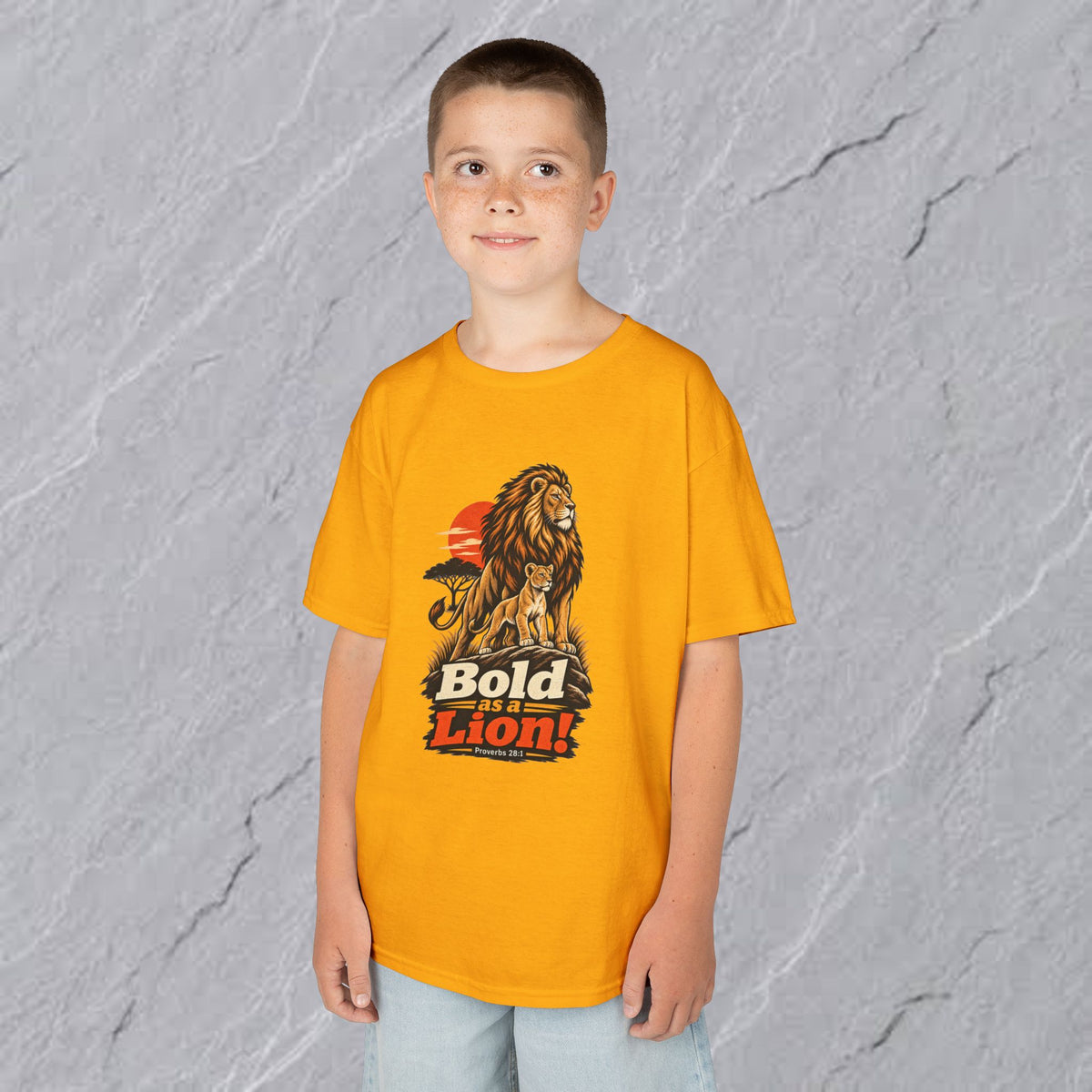 Kids  - Bold as a Lion Graphic Tee - Proverbs 28:1