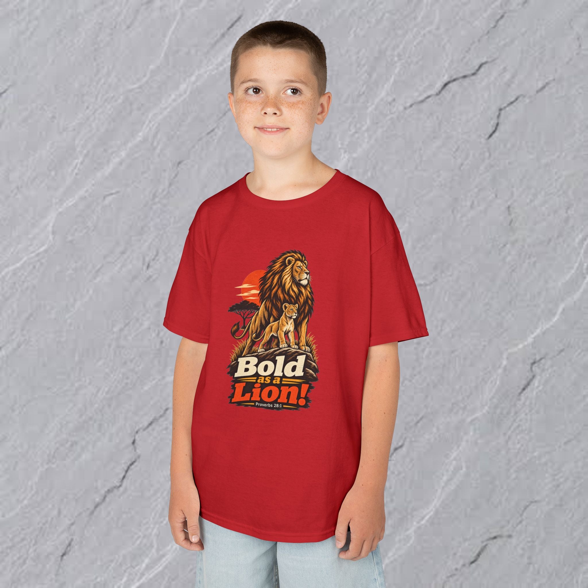 Kids  - Bold as a Lion Graphic Tee - Proverbs 28:1
