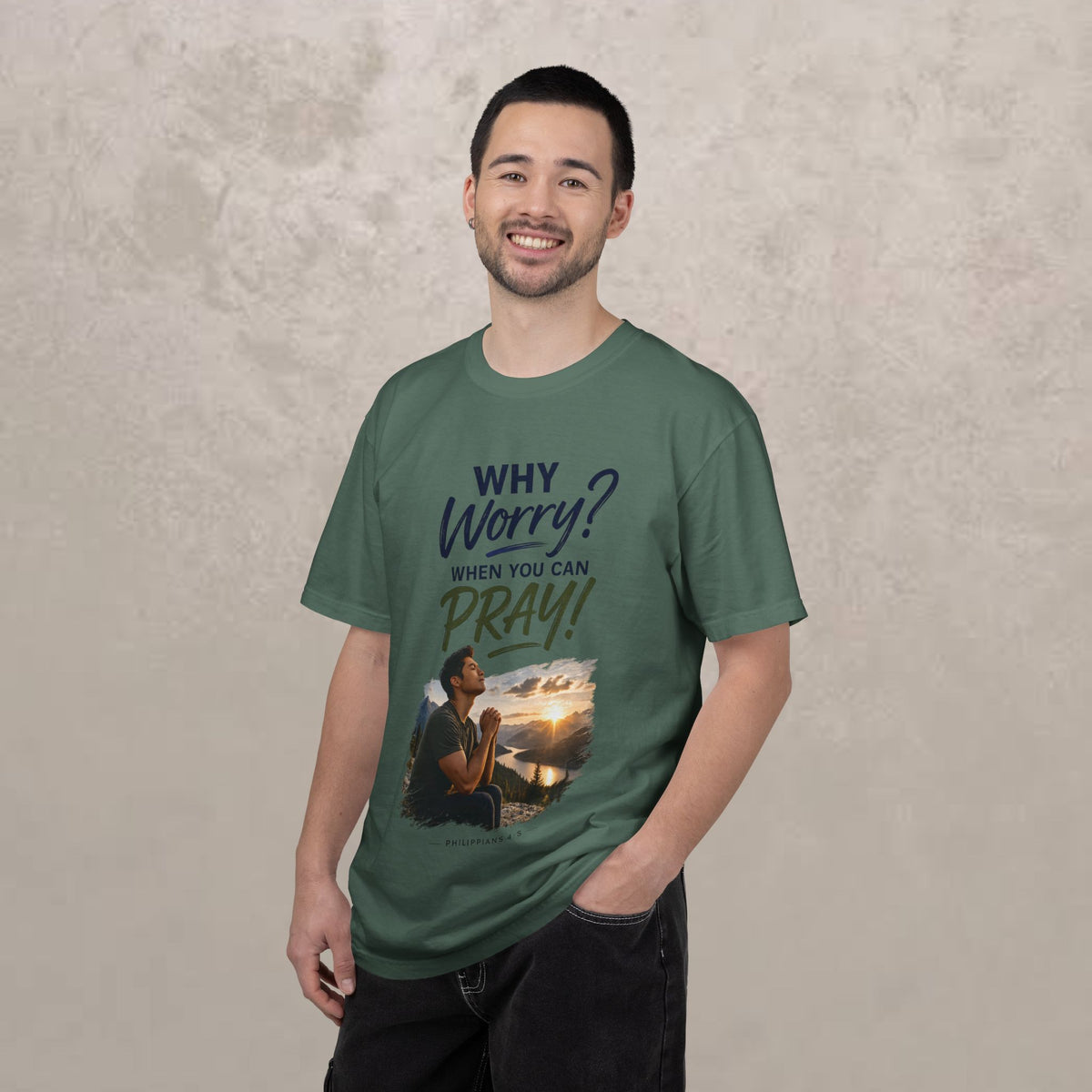 Why Worry - Pray - Men's Tee — Asian Men's Christian Inspirational T-Shirt