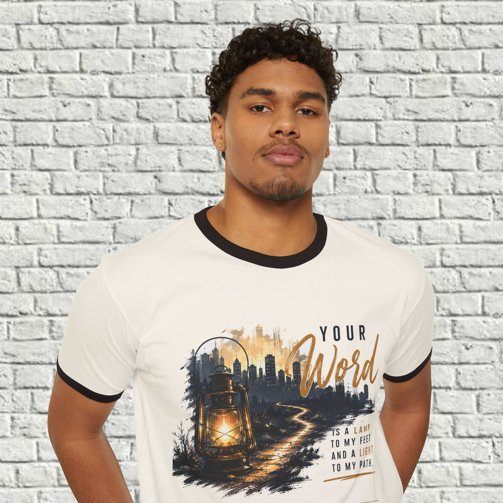 Your Word is a Lamp Skyline - Christian Ringer T-Shirt