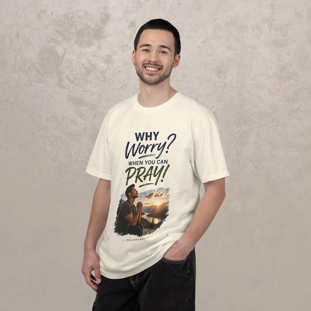 Why Worry - Pray - Men's Tee — Asian Men's Christian Inspirational T-Shirt