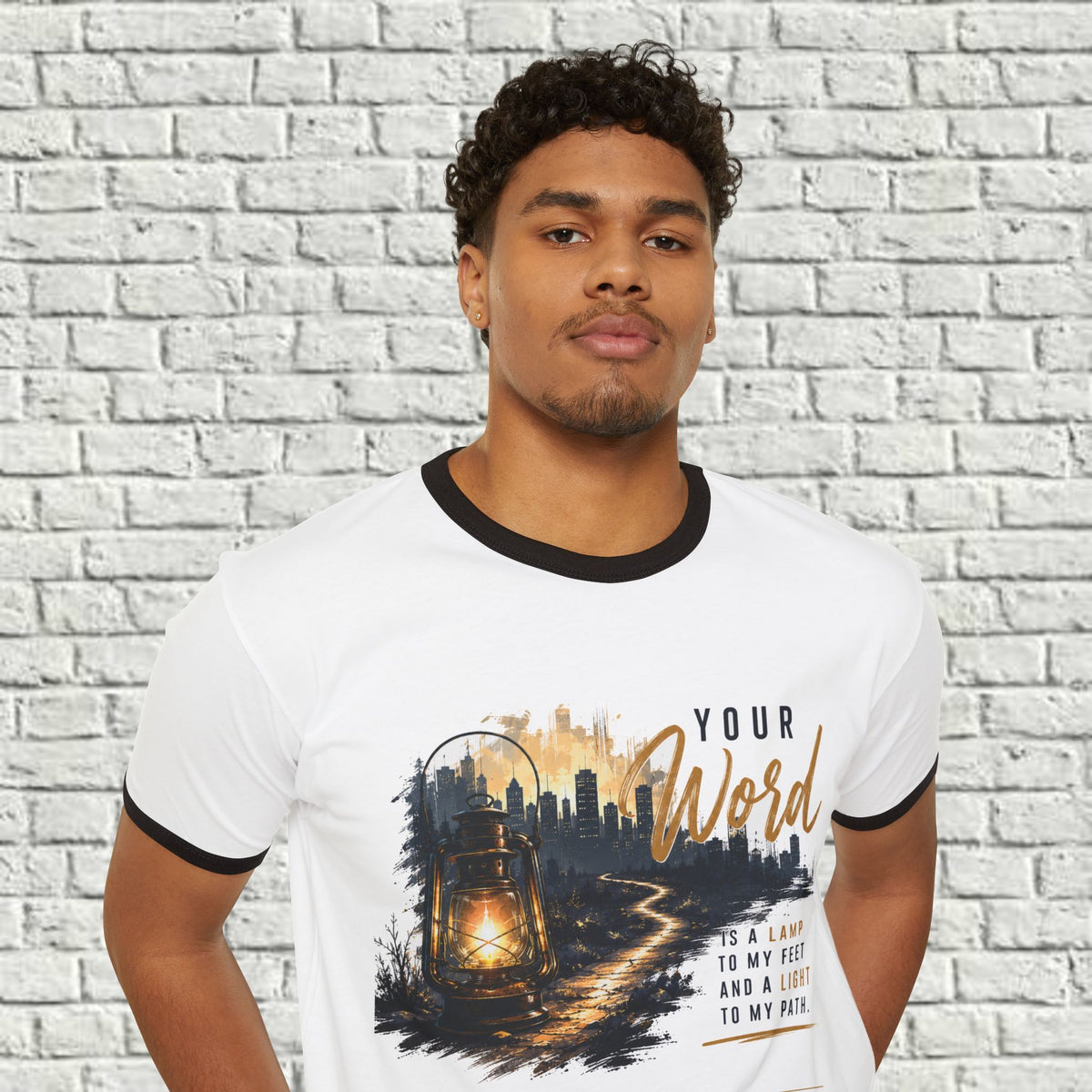Your Word is a Lamp Skyline - Christian Ringer T-Shirt